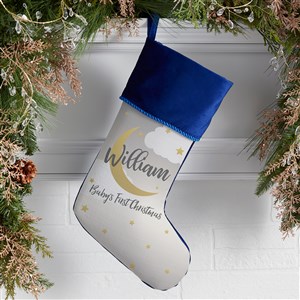 Beyond The Moon Personalized Blue Babys First Christmas Stocking - 27874-BL
