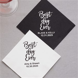 Best Day Ever Personalized Elegance Cocktail Napkin - 27982D