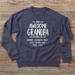 This Awesome Dad Belongs To Personalized Hanes ComfortWash Sweatshirt - 28124-CWS