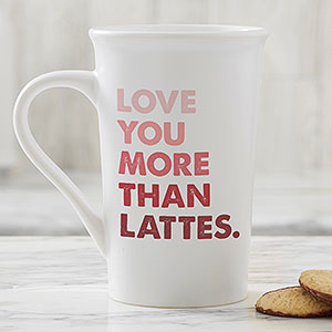 Love You More Than... Personalized Latte Mug 16 oz.- White - 28389-U