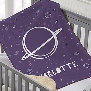 Space Personalized 30x40 Sherpa Baby Blanket - 28426-SS
