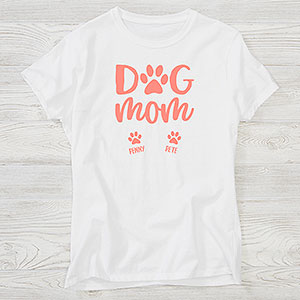 Dog Mom Personalized Hanes® Ladies Fitted Tee - 28845-FT