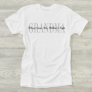Grandma Personalized Hanes® Ladies T-Shirt - 28863-T