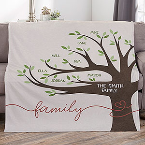 Our Family Tree Personalized 50x60 Plush Fleece Blanket - 28986-F