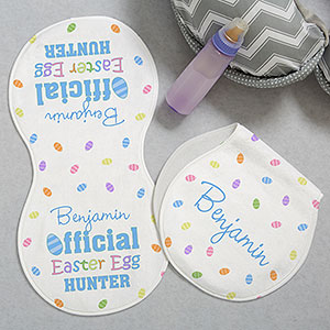 Official Egg Hunter Personalized Easter Burp Cloths - Set of 2 - 29202-B