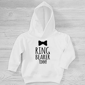 Ring Bearer Bow Tie Personalized Toddler Hooded Sweatshirt - 29581-CTHS