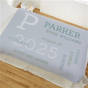 Modern  All About Baby Boy Personalized 50x60 Plush Fleece Baby Blanket - 29781-F