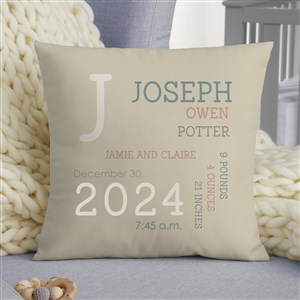 Modern All About Baby Boy Personalized  14 Baby Velvet Throw Pillow - 29784-SV