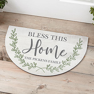 Religious Blessings Personalized Half Round Doormat- Bless This Home - 30240-B