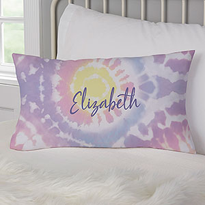 Pastel Tie Dye Personalized Lumbar Throw Pillow - 30479-LB