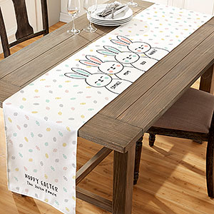 Easter Bunny Family Personalized Table Runner - 16x120 - 30724-L