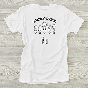 Grandmas Stick Figure Family Personalized Hanes® Adult T-Shirt - 30865-T