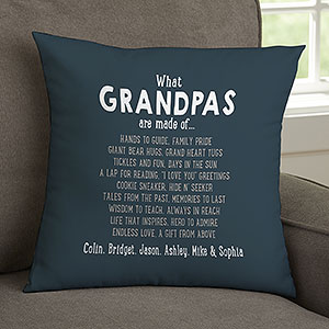 What Grandpas Are Made Of Personalized 14 Velvet Throw Pillow - 30909-SV