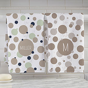 Stencil Polka Dots Personalized Hand Towel - 31031