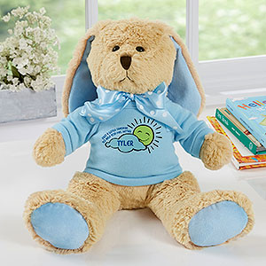 Get Well Personalized Tan Plush Bunny-Blue - 31638-B
