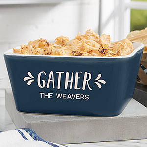Gather  Gobble Personalized Small Square Baking Dish - Navy - 31979N-C