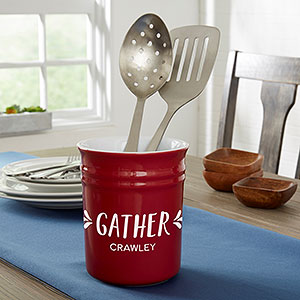 Gather  Gobble Personalized Classic Utensil Holder - Red - 31984R-U