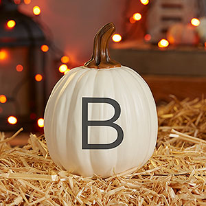 Family Initial Personalized Pumpkins - Small Cream - 32038-SC