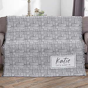 Hand Drawn Personalized 56x60 Woven Throw - 32112-A