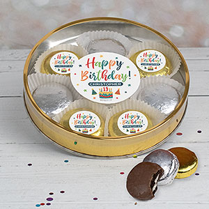 Bold Birthday Large Tin with 8 Chocolate Covered Oreo Cookies - Gold - 32449D-LG