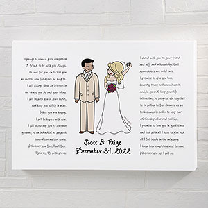 Wedding Vows philoSophies® Personalized Canvas Print- 12 x 18 - 32532-S