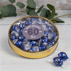 Modern Birthday For Her Personalized Large Gold Lindt Gift Tin - Dark Chocolate - 32623D-LD