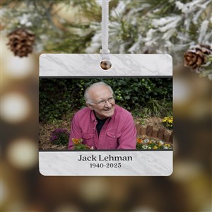 Photo Memorial Personalized Square Ornament- 2.75 Metal - 1 Sided - 32701-1M