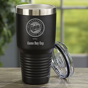 MLB Minnesota Twins Personalized 30 oz. Black Stainless Steel Tumbler - 33106-LB