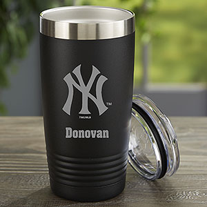 MLB New York Yankees Personalized 20 oz. Black Stainless Steel Tumbler - 33108-B