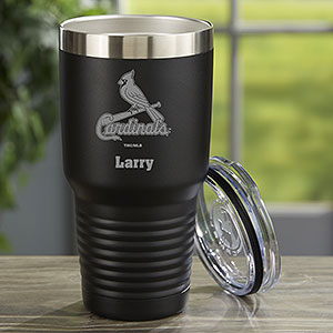 MLB St. Louis Cardinals Personalized 30 oz. Black Stainless Steel Tumbler - 33115-LB