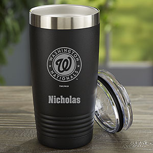 MLB Washington Nationals Personalized 20 oz. Black Stainless Steel Tumbler - 33119-B