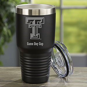 NCAA Texas Tech Red Raiders Personalized 30oz Black Stainless Steel Tumbler - 33128-LB