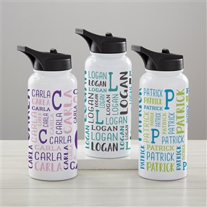Name  Initial Personalized Double-Wall Vacuum Insulated 32oz Water Bottle - 34244-L