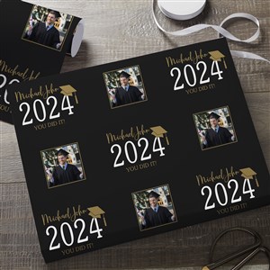 Classic Graduation Personalized Photo Wrapping Paper Roll - 18ft Roll - 34467-R-L