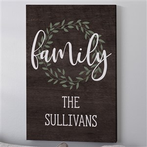 Family Wreath Personalized Canvas Print - 16 x 24 - 35324-M