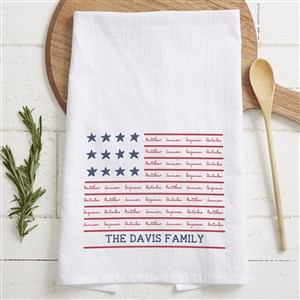 Family Name Flag Personalized Flour Sack Towel - 36107