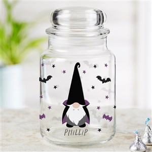 Halloween Gnome Personalized Glass Halloween Treat Jar - 36726