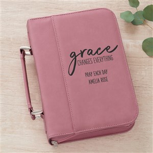 Grace Spiritual Quote Personalized Bible Cover-Pink - 36892-P