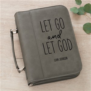 Let Go Spiritual Quote Personalized Bible Cover-Charcoal - 36893