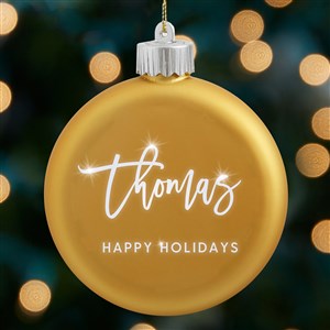 Scripty Name Personalized LED Gold Glass Ornament - 37300-GD
