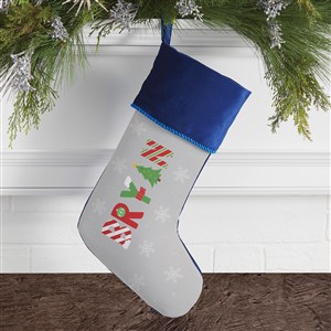 The Joys Of Christmas Personalized Blue Christmas Stocking - 37342-BL