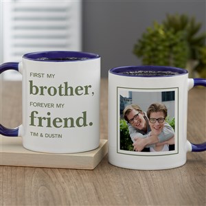 First My Brother Personalized Coffee Mug 11 oz.- Blue - 37647-BL