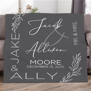 Elegant Couple Personalized Wedding 60x80 Fleece Blanket - 37819-L