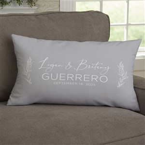 Elegant Couple Personalized Wedding Lumbar Throw Pillow - 37821-LB