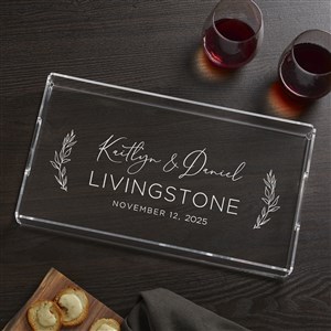 Elegant Couple Engraved Acrylic Serving Tray - 37836