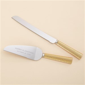 Elegant Couple Engraved Cake Knife  Server Set - 37841