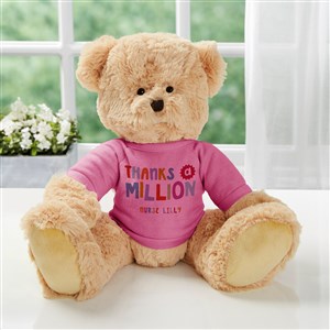 Many Thanks Personalized Teddy Bear- Raspberry - 38057-RS