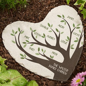 Family Tree Personalized Heart Garden Stone - 9.75quot; x 10.25quot; - 38340-L