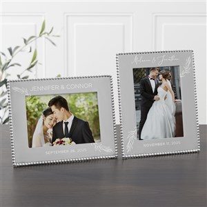 Mariposa® String of Pearls Elegant Couple Engraved Wedding Frame -5x7 - 38588-5x7