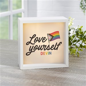 Love Yourself Personalized LED Ivory Light Shadow Box- 6x 6 - 38810-I-6x6